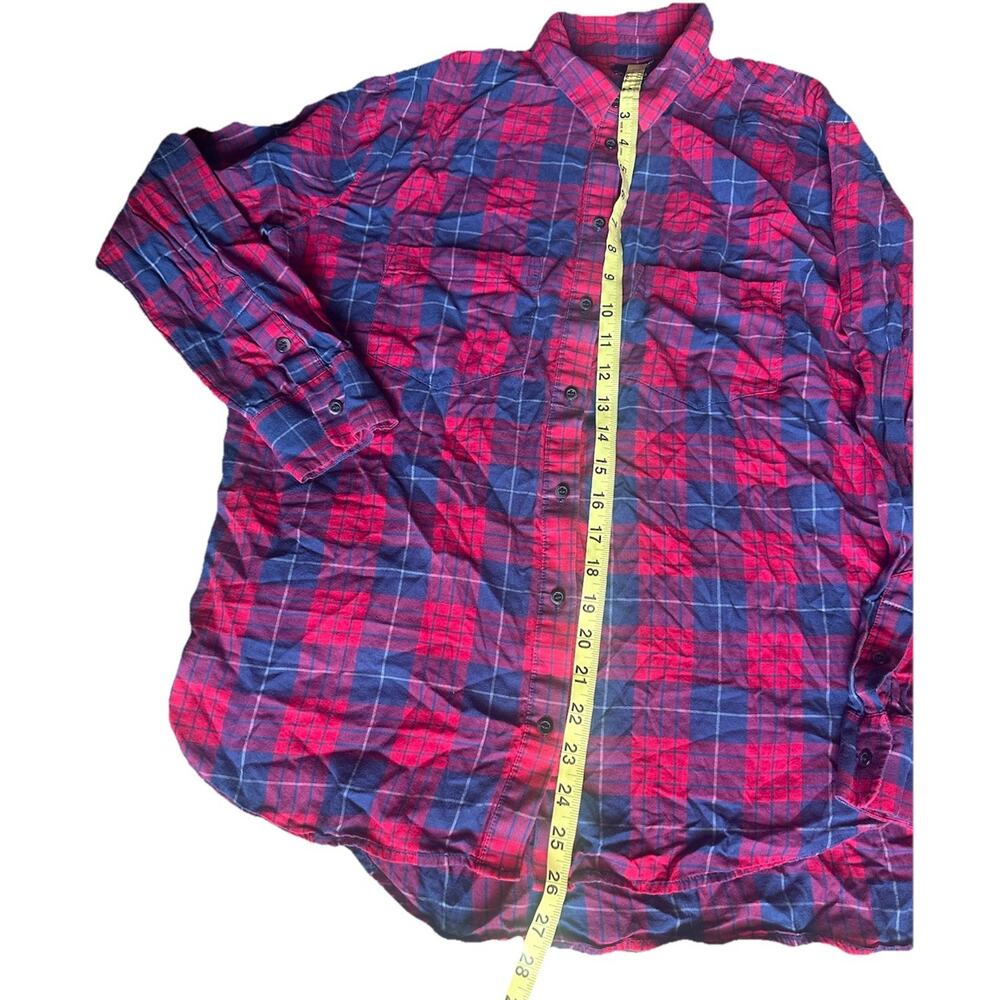J.Crew Boy Fit Women's Size M Red / Blue Plaid Button-Up 100% Cotton Shirt - Picture 11 of 16